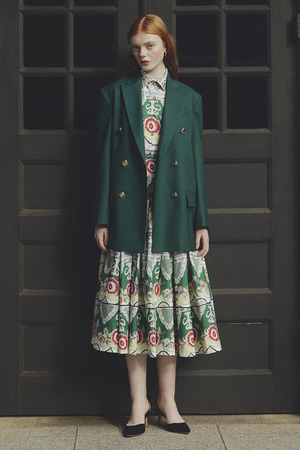 Floral Ethnic Border Cotton ワンピース