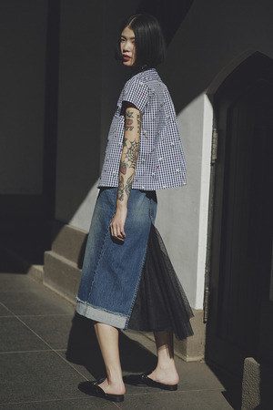 Denim Tulle スカート