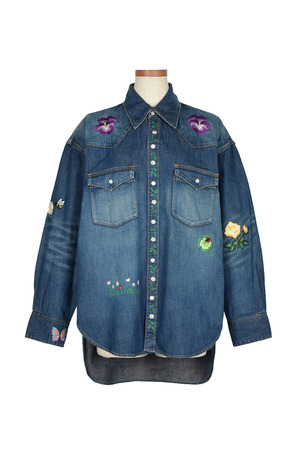 Embroidery Denim シャツ