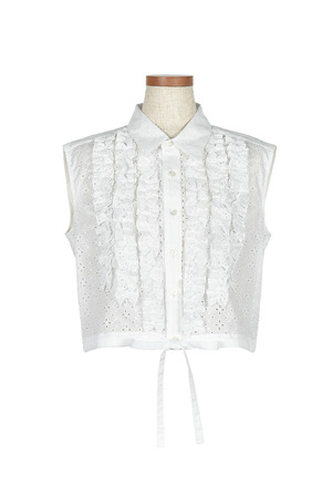Nosleeve Lace Frill シャツ