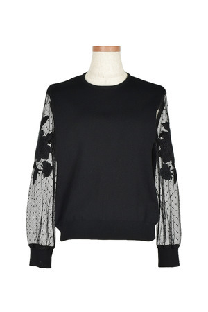 Tull embroidery Sleeve ニットプルオーバー