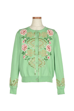 Floral Ethnic embroidery カーディガン
