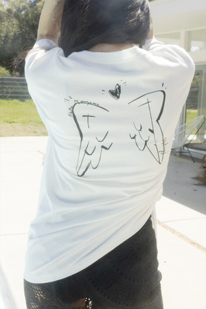 【styling/】Collaboration Angel Wing Back Print Tシャツ