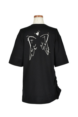 styling/】Collaboration Angel Wing Back Print Tシャツ