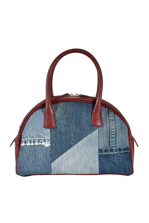 Patchwork denim Boston バッグ