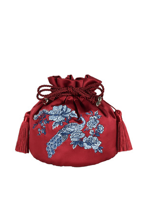 【MINAMI TANAKA】Collaboration Embroidery 巾着（Oriental Flower）