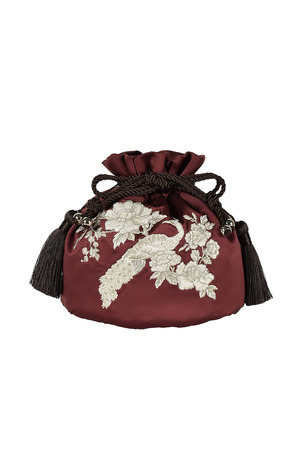 【MINAMI TANAKA】Collaboration Embroidery 巾着（Oriental Flower）