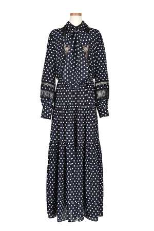 Silk Dot Tiered ワンピース