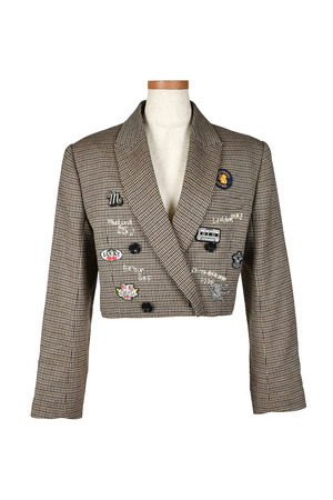 Embroidery Glen Check ジャケット