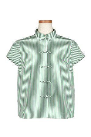 London Stripe China ブラウス