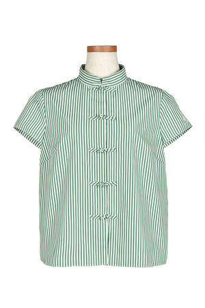 London Stripe China ブラウス