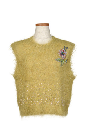 Embroidery Alpaca Knit ベスト