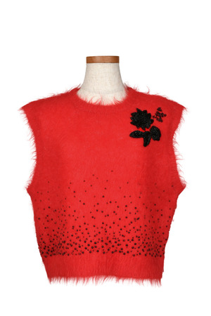 Embroidery Alpaca Knit ベスト