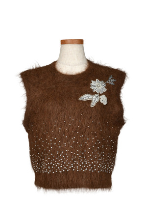 Embroidery Alpaca Knit ベスト