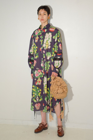 Fruit Print シャツ ワンピース