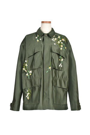 Bead Embroidery Silk Twill カバーオール