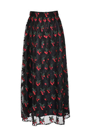 Cherry Embroidery Tulle スカート