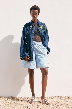 Jasmine Embroidery Stripe ショートパンツ