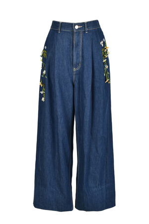 Bead Embroidery Denim パンツ