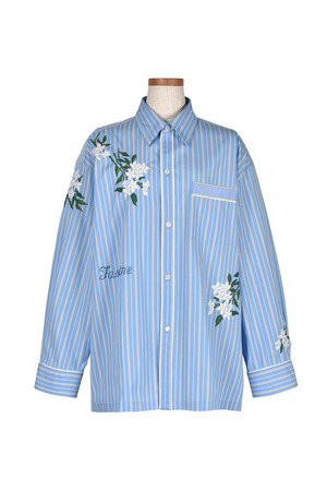 Jasmine Embroidery Stripe シャツ