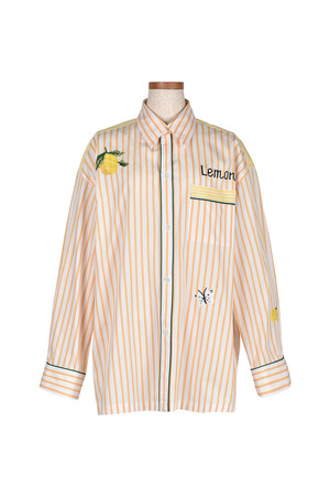 Lemon Embroidery Stripe シャツ