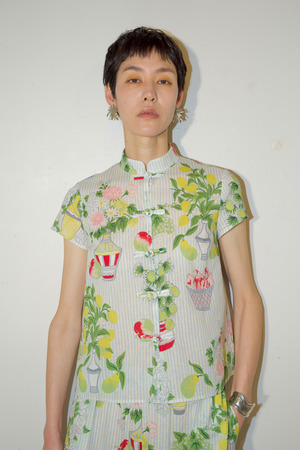 Fruit Print China ブラウス