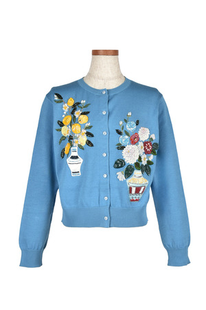 Lemon Embroidery ニット カーディガン