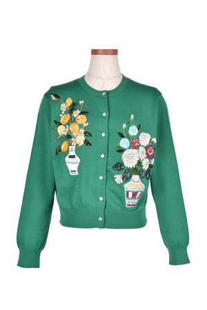 Lemon Embroidery ニット カーディガン