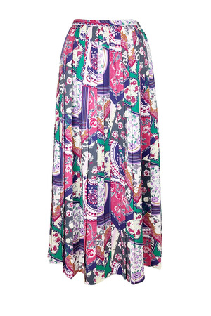 Vintage Rose Scarf Print スカート